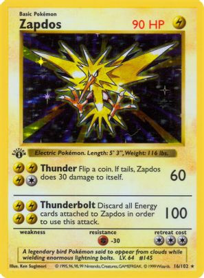 Zapdos - Base Set (Shadowless) (BSS)