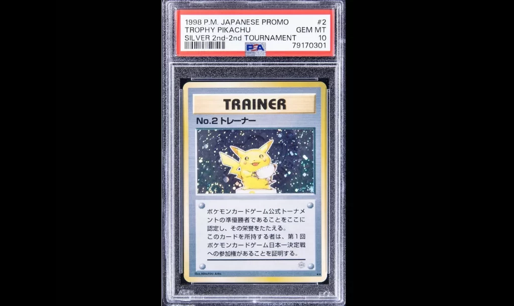 3. Trofeo Pikachu de Plata de 1998 carta pokemon mas cara