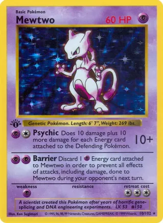 1 Mewtwo - Base Set (Shadowless) (BSS)