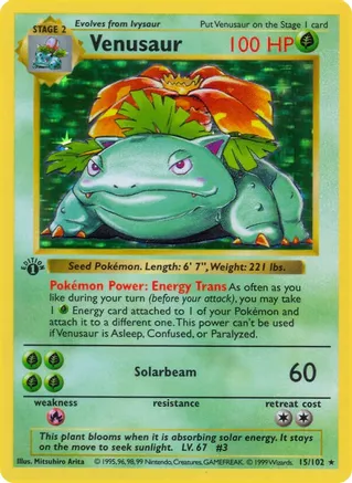 1 Venusaur - Base Set (Shadowless) (BSS)