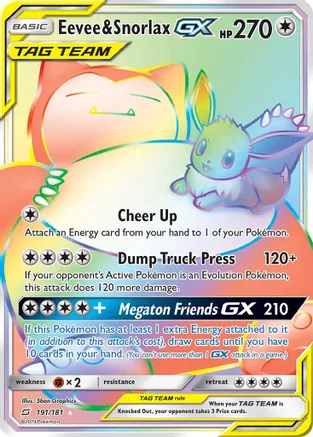 2 Eevee & Snorlax GX (Secret) - SM - Team Up (SM9)