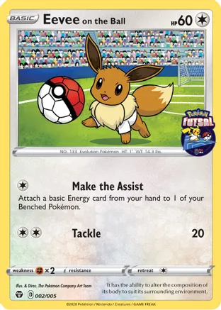 4 Eevee on the Ball - 002 005 (Pokemon Futsal) - Miscellaneous Cards & Products (MCAP)