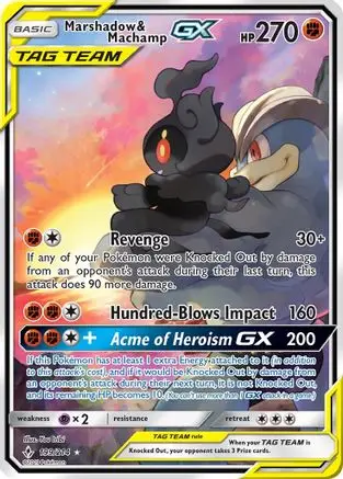 4 Marshadow & Machamp GX (199) (Full Art) - SM - Unbroken Bonds (SM10)