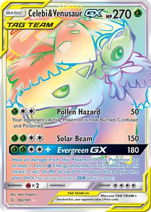 8 Celebi & Venusaur GX (Secret) - SM - Team Up (SM9) $41 dls