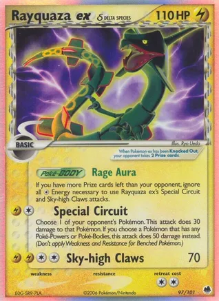 9 Rayquaza ex (Delta Species) - Dragon Frontiers $160 dls