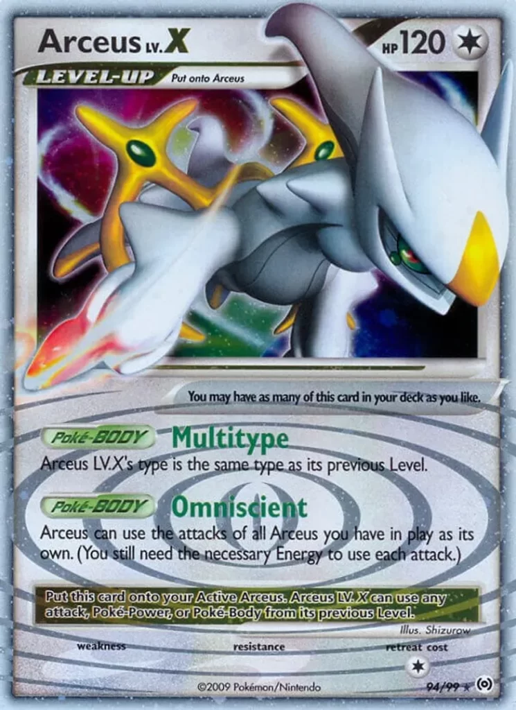 9 Arceus Lv.X (94) - Arceus (AR) $21 dls